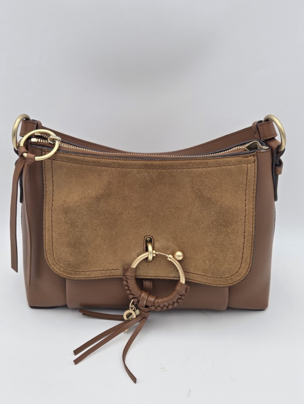 See By Chloe Joan Brown Suede & Leather Shoulder Bag
